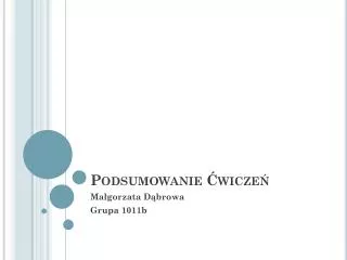 podsumowanie wicze