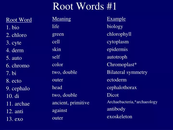 root words 1