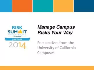 Manage Campus Risks Your Way