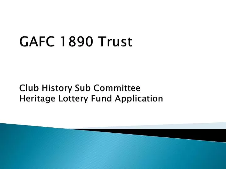 gafc 1890 trust club history sub committee heritage lottery fund application