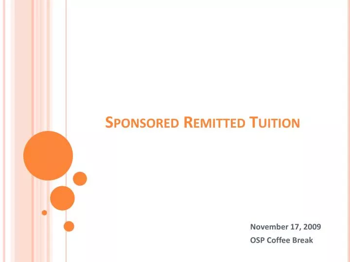 sponsored remitted tuition