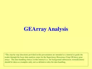 GEArray Analysis