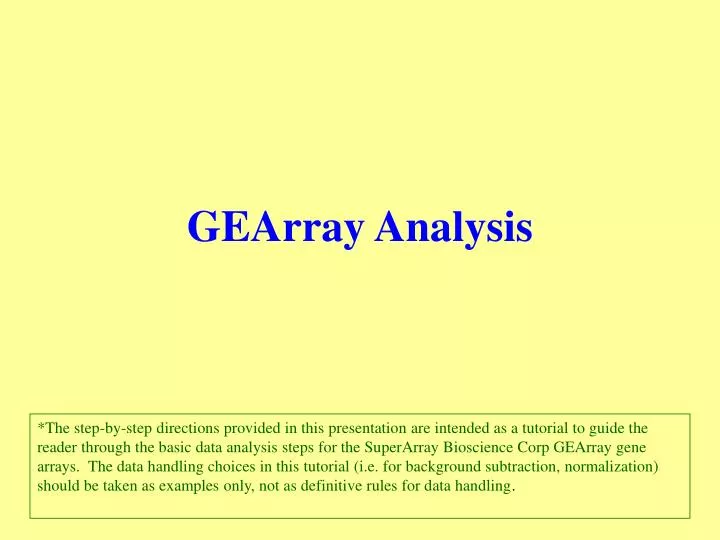 gearray analysis
