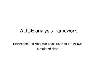 ALICE analysis framework