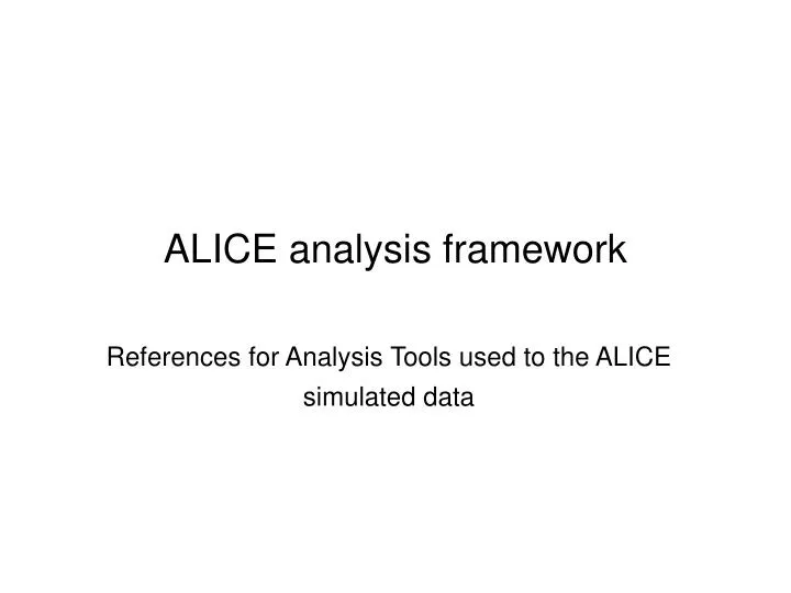 alice analysis framework