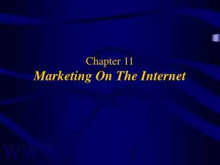 Chapter 11 Marketing On The Internet