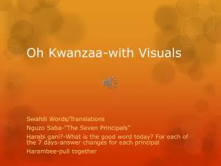 Oh Kwanzaa-with Visuals