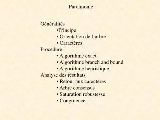 parcimonie