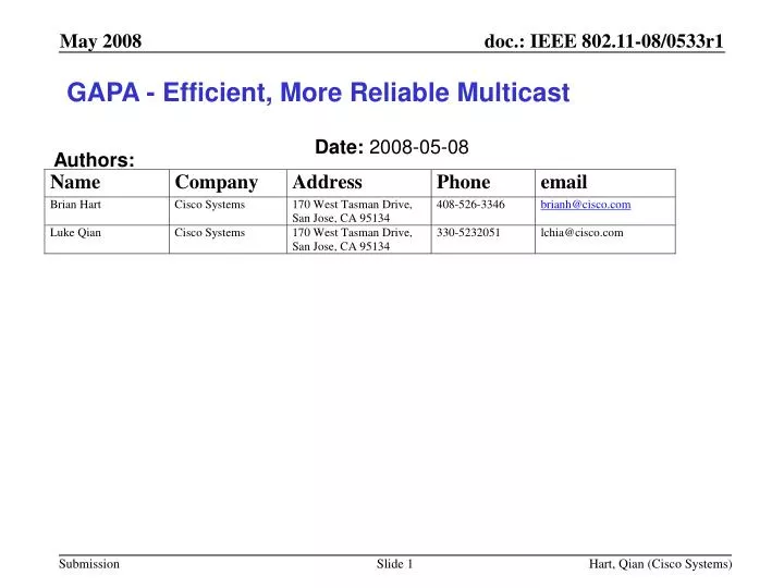 gapa efficient more reliable multicast