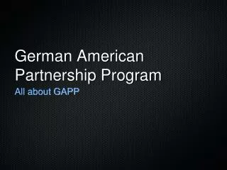 German American Partnership Program