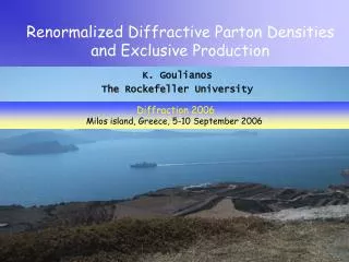 Renormalized Diffractive Parton Densities and Exclusive Production