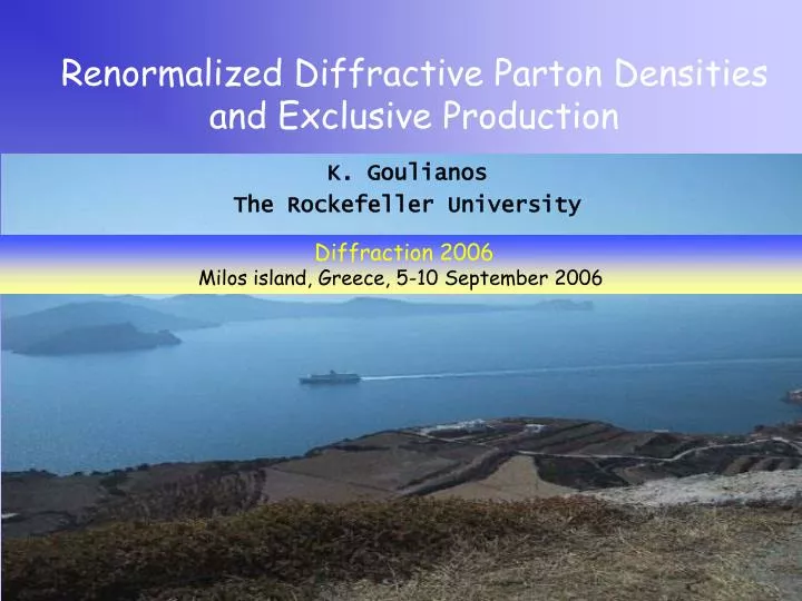 renormalized diffractive parton densities and exclusive production
