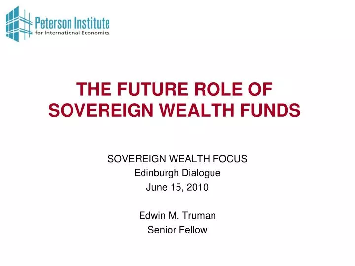 the future role of sovereign wealth funds