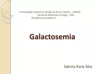 galactosemia