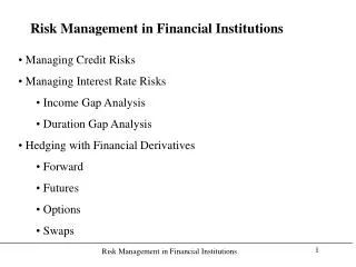 Risk Management in Financial Institutions