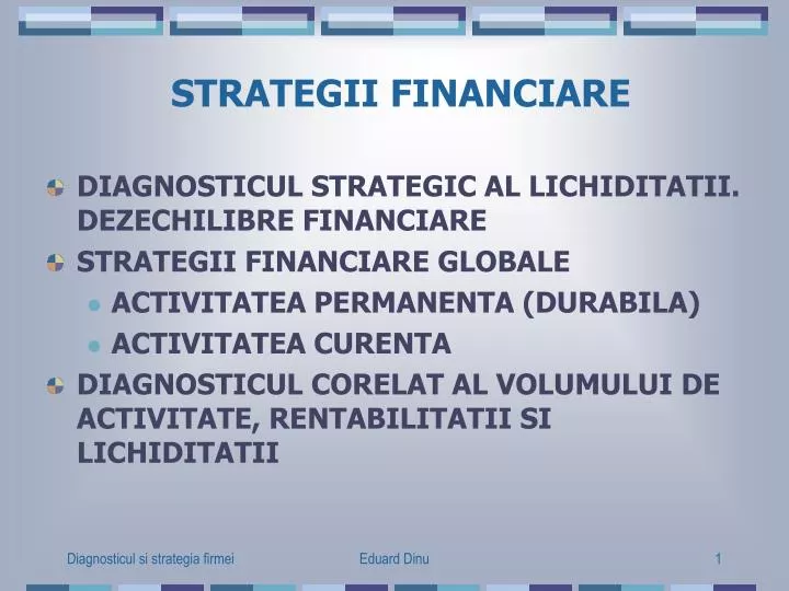 strategii financiare