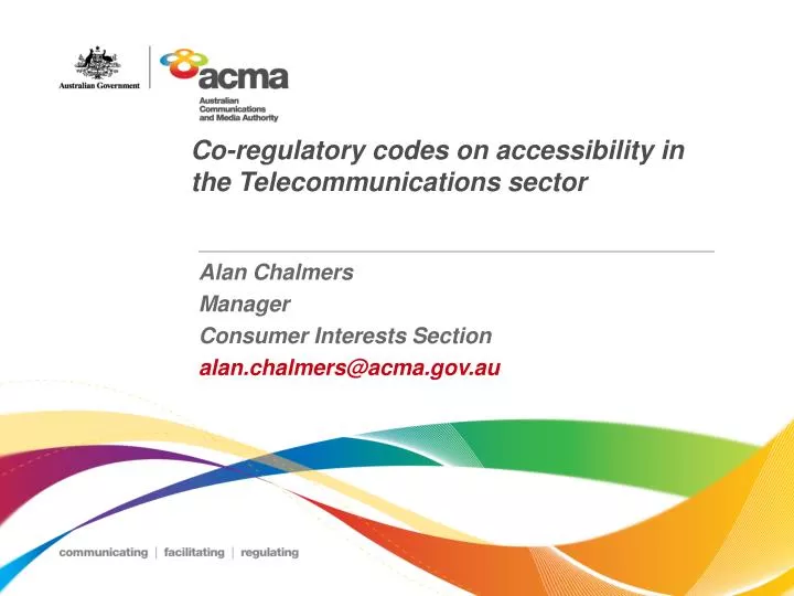 co regulatory codes on accessibility in the telecommunications sector