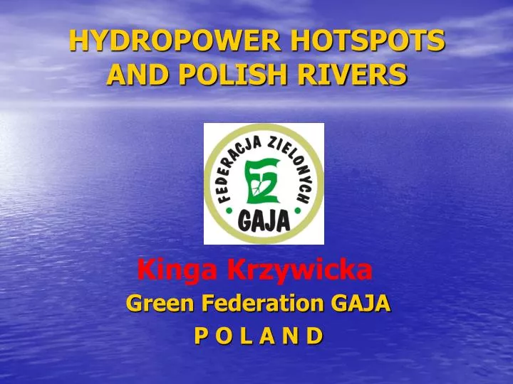 hydropower hotspots and polish rivers