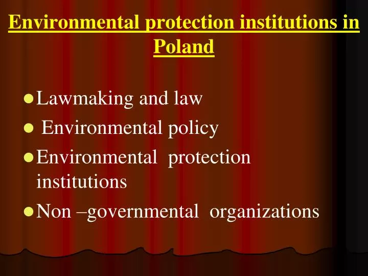 environmental protection institutions in poland