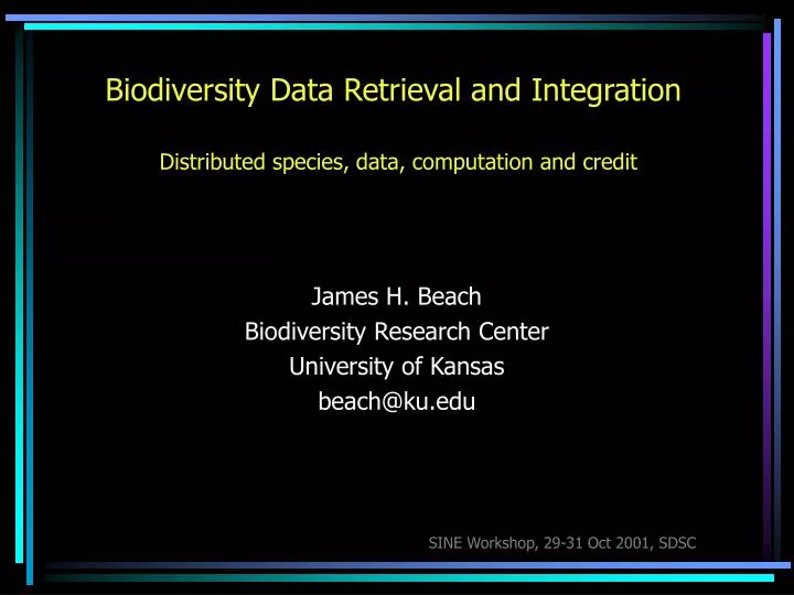 biodiversity data retrieval and integration distributed species data computation and credit