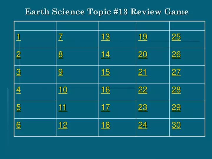 earth science topic 13 review game