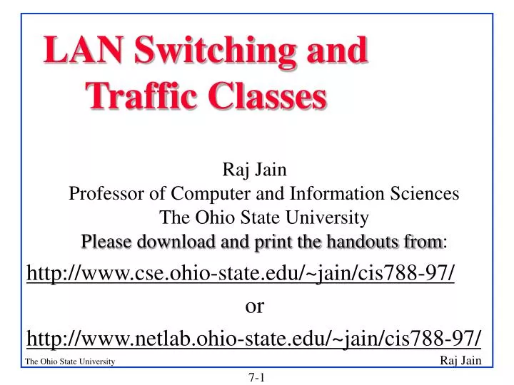 lan switching and traffic classes