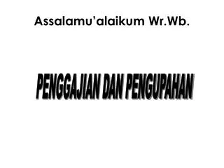 assalamu alaikum wr wb