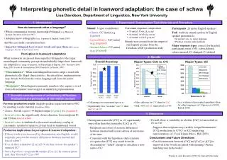 Interpreting phonetic detail in loanword adaptation: the case of schwa