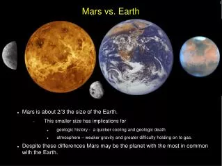 Mars vs. Earth