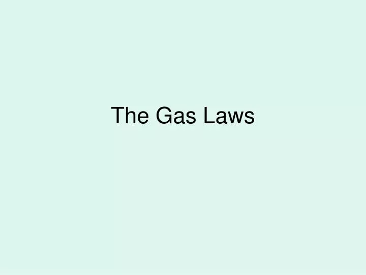 the gas laws