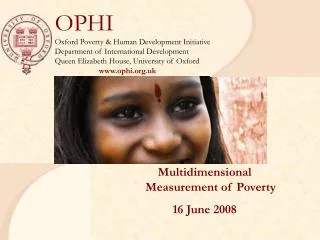 Multidimensional Measurement of Poverty 16 June 2008