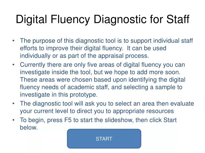 digital fluency diagnostic for staff
