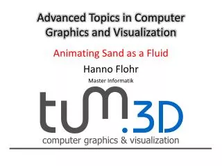 advanced topics in computer graphics and visualization