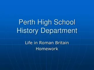 Perth High School History Department