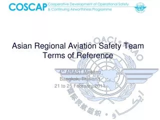 Asian Regional Aviation Safety Team Terms of Reference