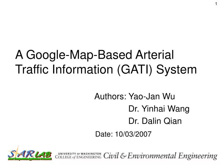 a google map based arterial traffic information gati system