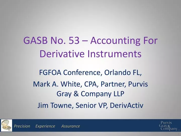 gasb no 53 accounting for derivative instruments