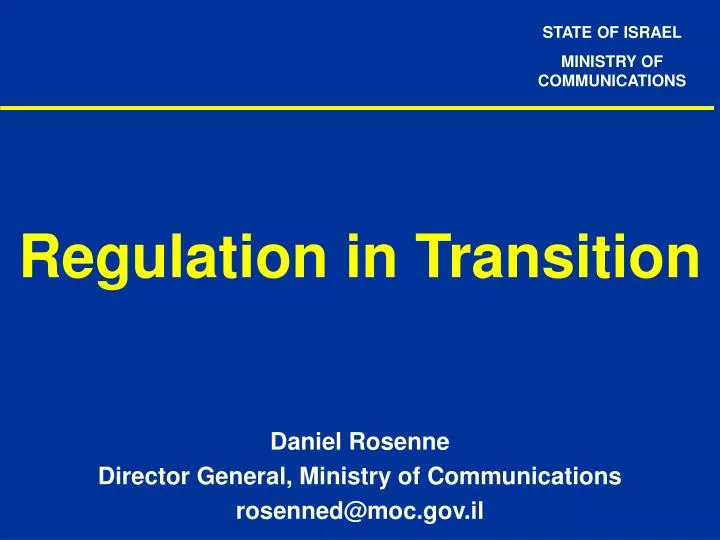 regulation in transition