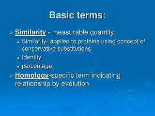 Basic terms: