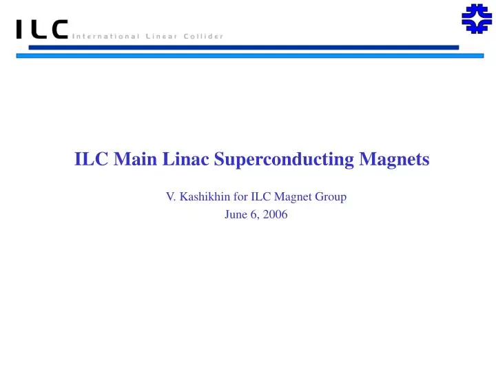 ilc main linac superconducting magnets