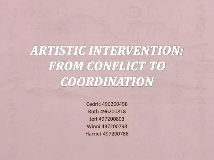 artistic intervention from conflict to coordination