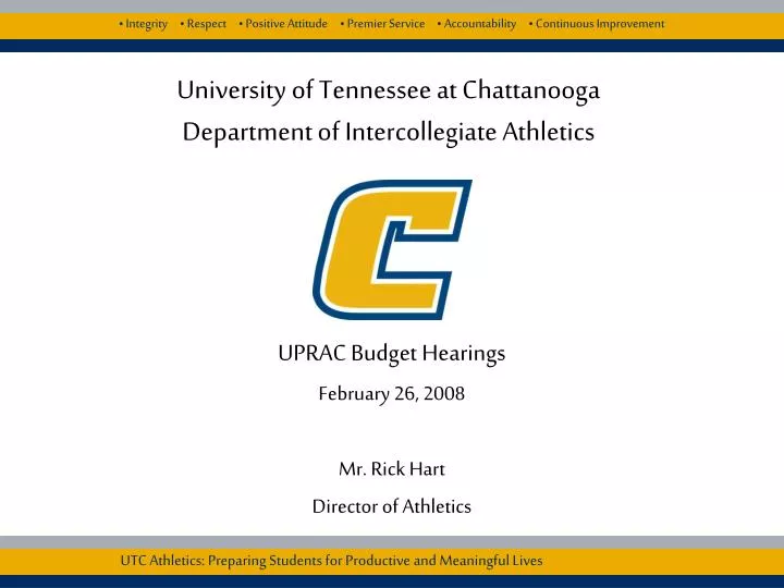 university of tennessee at chattanooga department of intercollegiate athletics