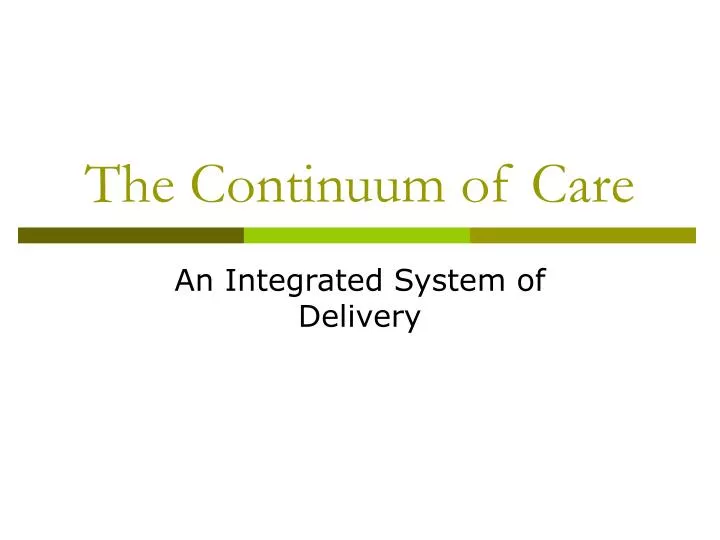 the continuum of care