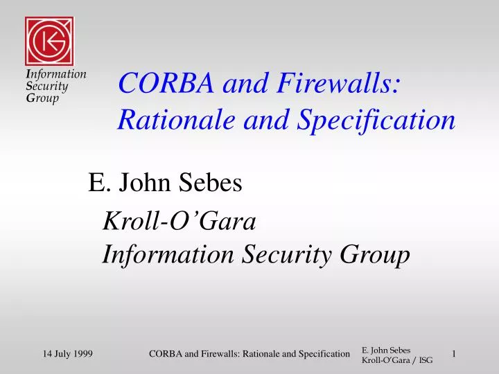 corba and firewalls rationale and specification