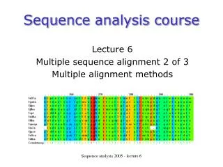 Sequence analysis course