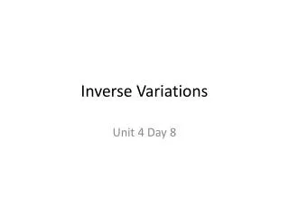 Inverse Variations