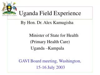 Uganda Field Experience
