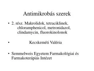 antimikrob s szerek