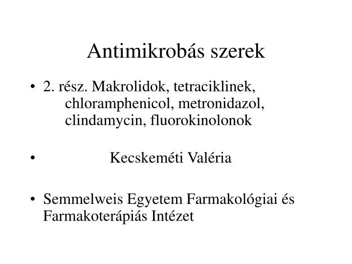 antimikrob s szerek