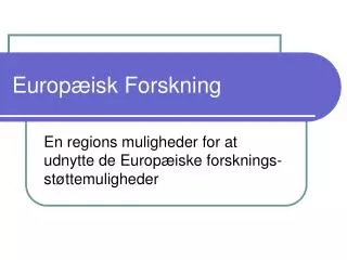 europ isk forskning